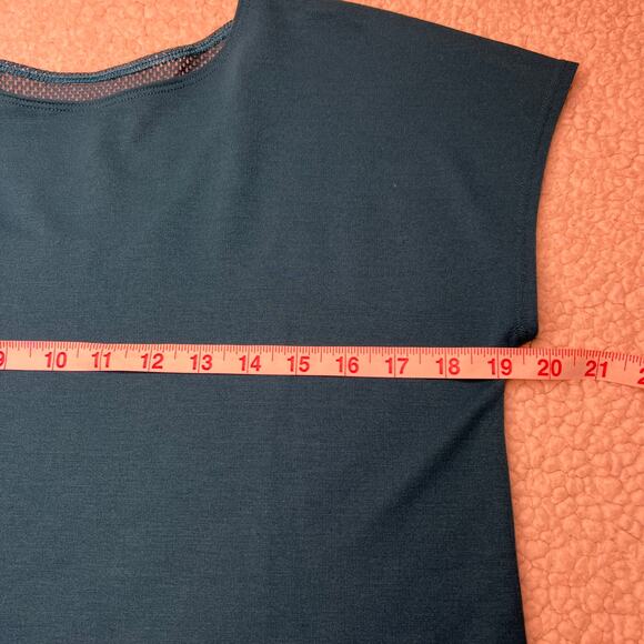 Avia Teal Short Sleeve Layered Athletic Top XXL 18 - Picture 10 of 11